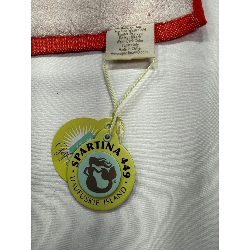 Spartina 449 Daufuskie Island Golf Towel Orange Mermaid Logo Cotton 505352